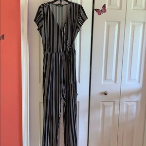 Black and white jump suit